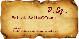 Poliak Szilvánusz névjegykártya